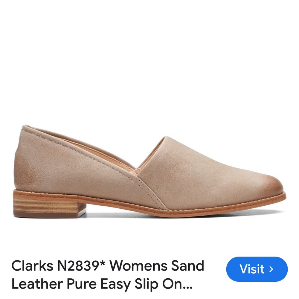 Women’s Clark’s Pure Easy Slip On Leather Size 8 1/2